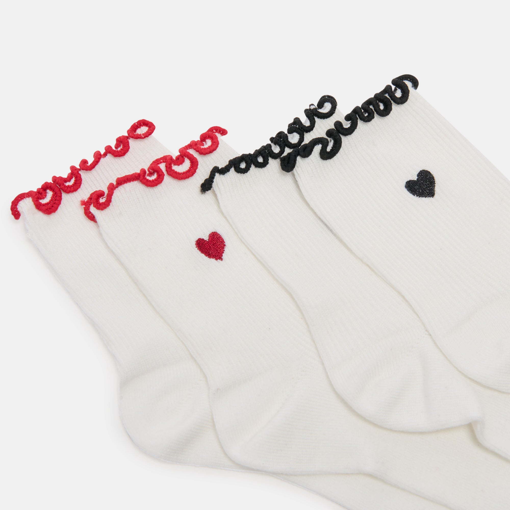 5 Pack Embroidered Rib White Black Multi Anklet Socks | Women Dolce Vita