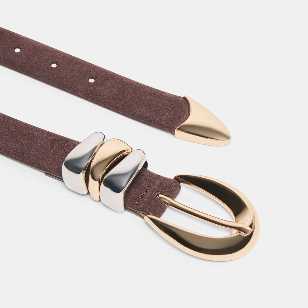 Mixed Metal Mahogany Buckle Belt | Dolce Vita Women