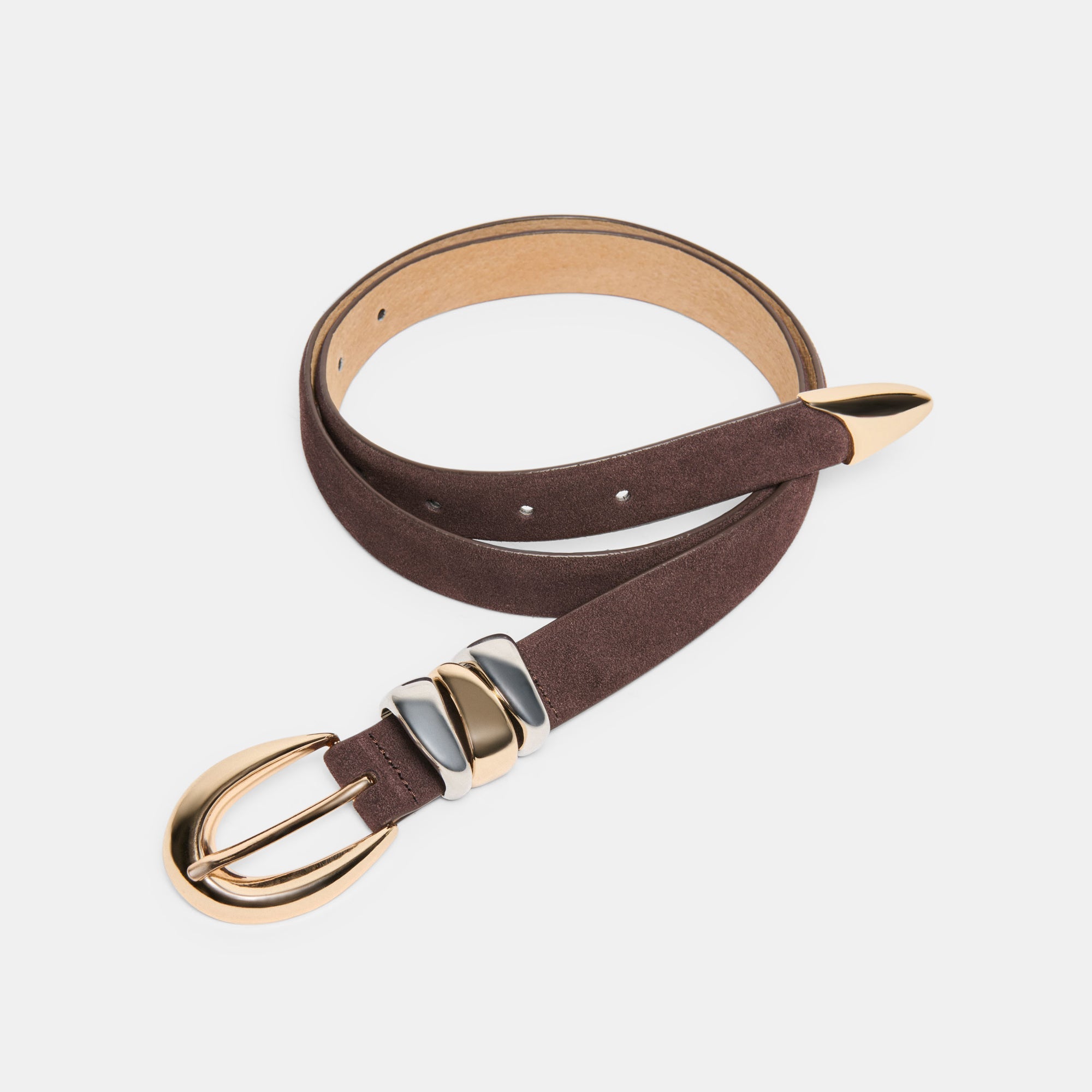 Mixed Metal Mahogany Buckle Belt | Dolce Vita Women