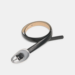 Organic Oval Black Silver Buckle Belt | Women Dolce Vita