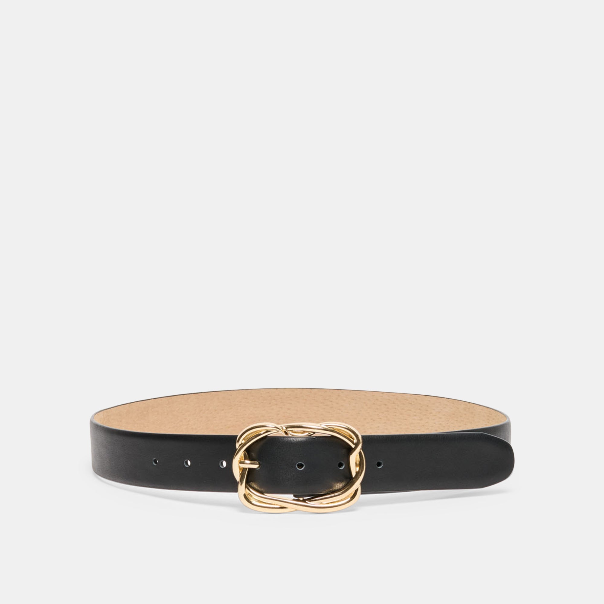Braided Black Gold Buckle Belt | Women Dolce Vita