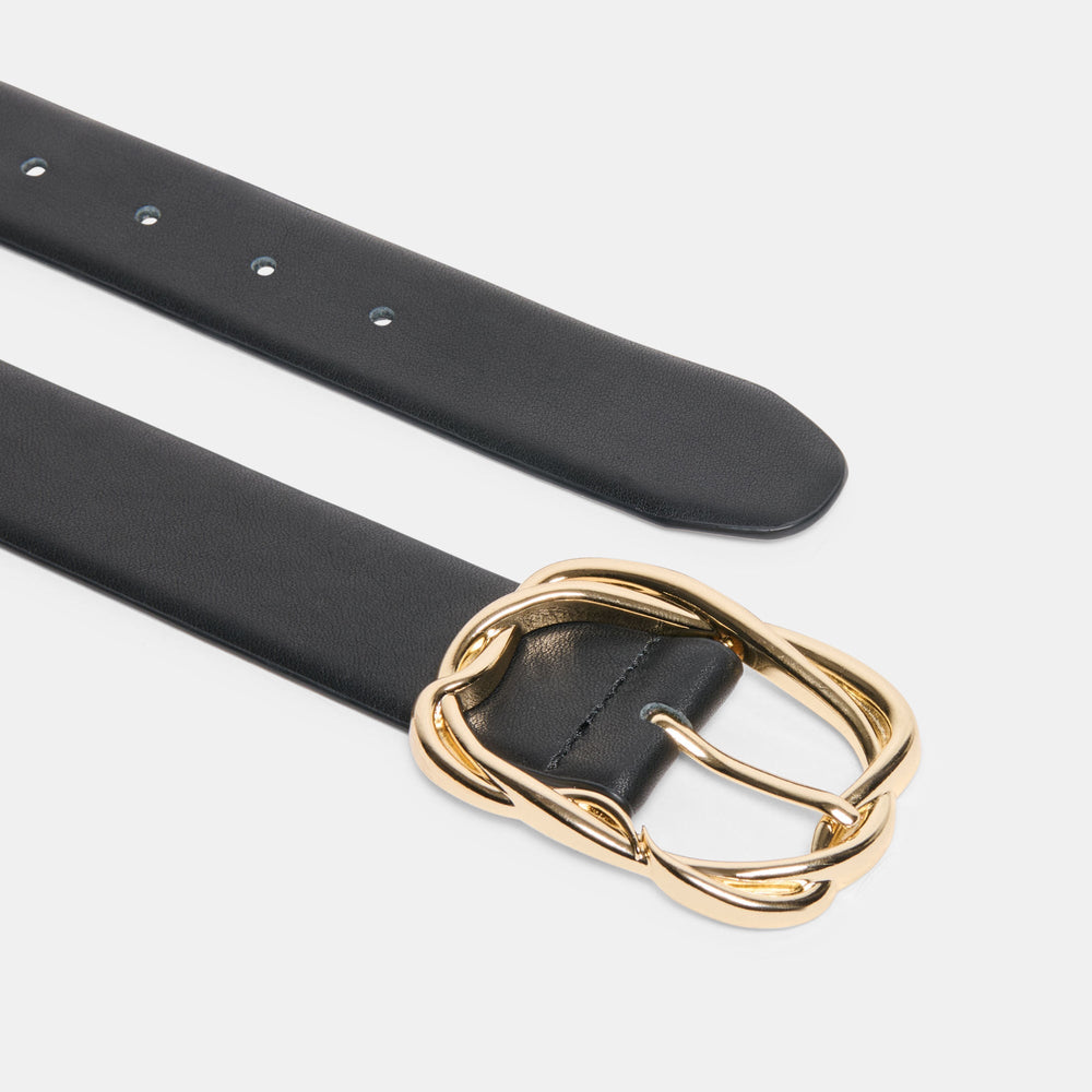 Braided Black Gold Buckle Belt | Women Dolce Vita