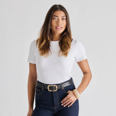Braided Black Gold Buckle Belt | Women Dolce Vita