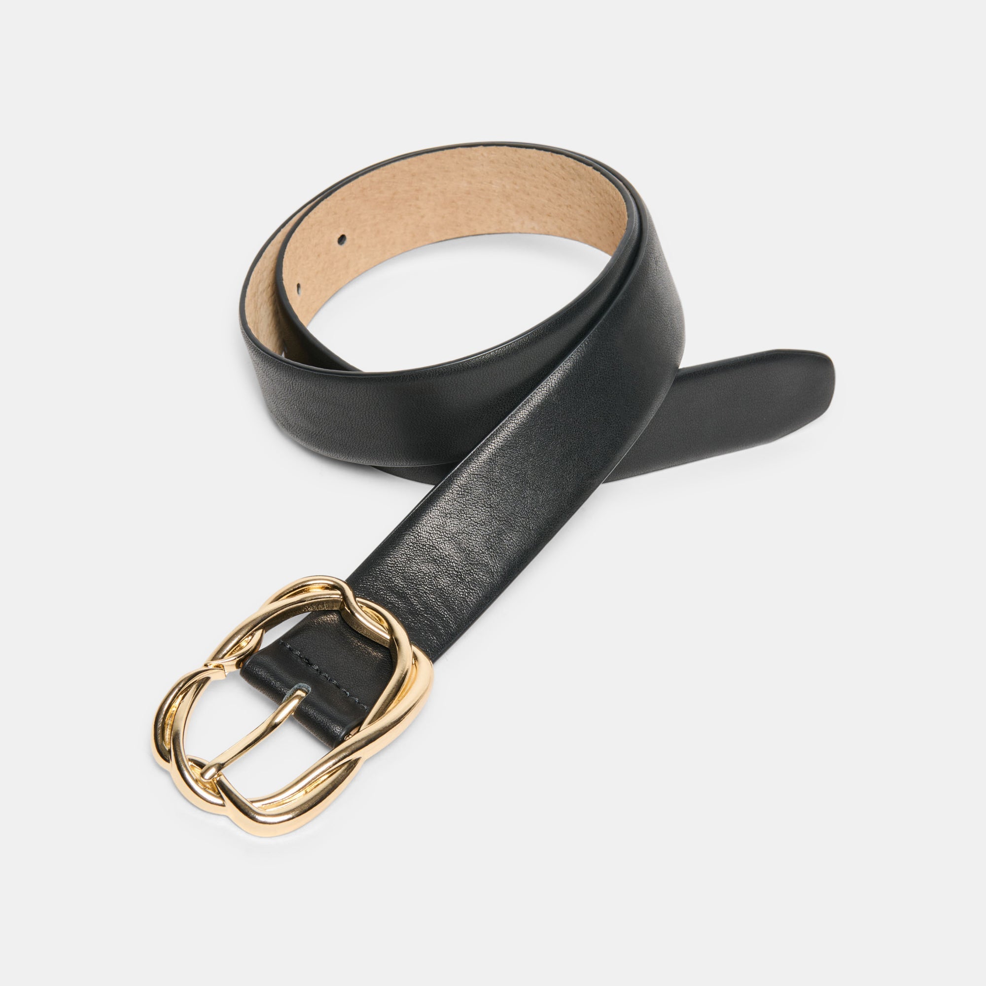 Braided Black Gold Buckle Belt | Women Dolce Vita