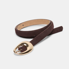 Organic Oval Mahogany Gold Buckle Belt | Dolce Vita Women