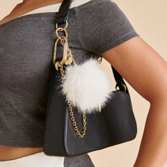 Pom Pom White Plush Bag Charm | Dolce Vita Women