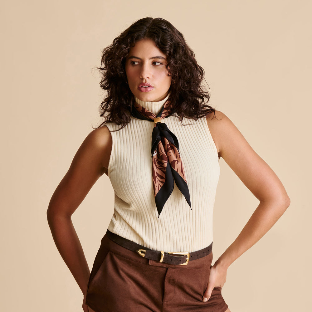 Animal Print Brown Multi Silk Scarf | Women Dolce Vita
