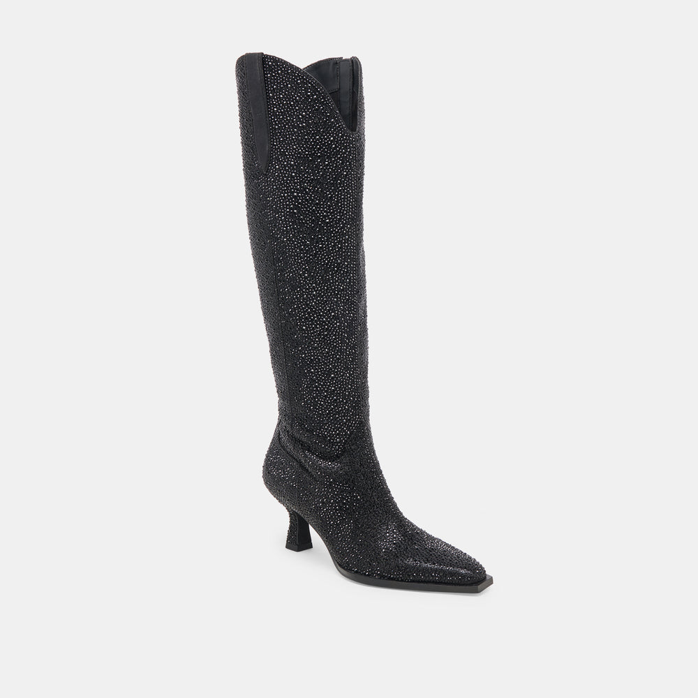 ARIANA CRYSTAL BOOTS BLACK METALLIC CRYSTAL | Dolce Vita Women