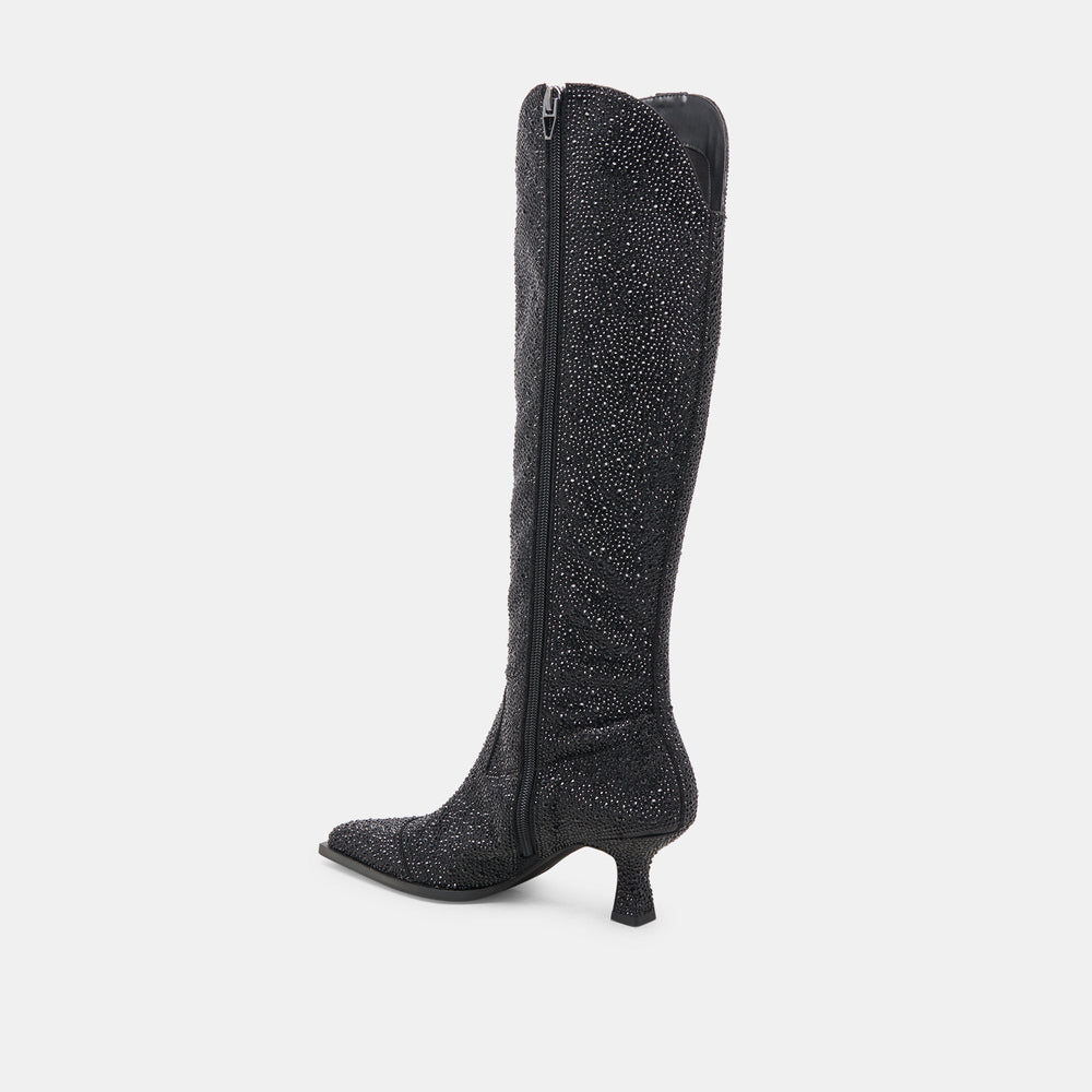 ARIANA CRYSTAL BOOTS BLACK METALLIC CRYSTAL | Dolce Vita Women