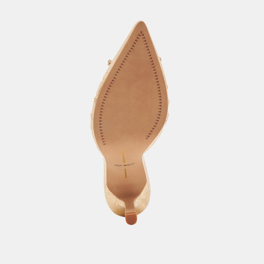 KAIRI HEELS GOLD DISTRESSED LEATHER | Women Dolce Vita