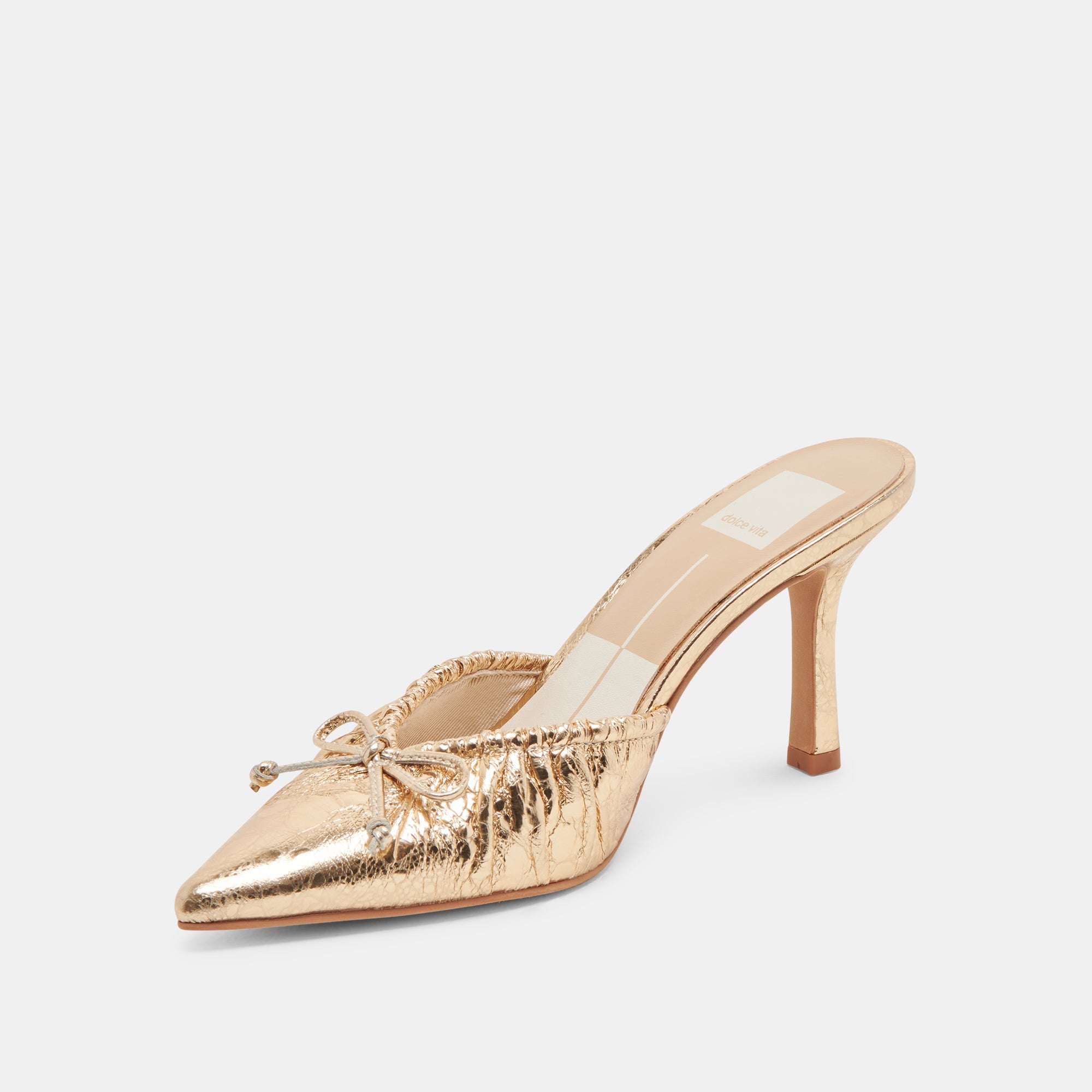 KAIRI HEELS GOLD DISTRESSED LEATHER | Women Dolce Vita