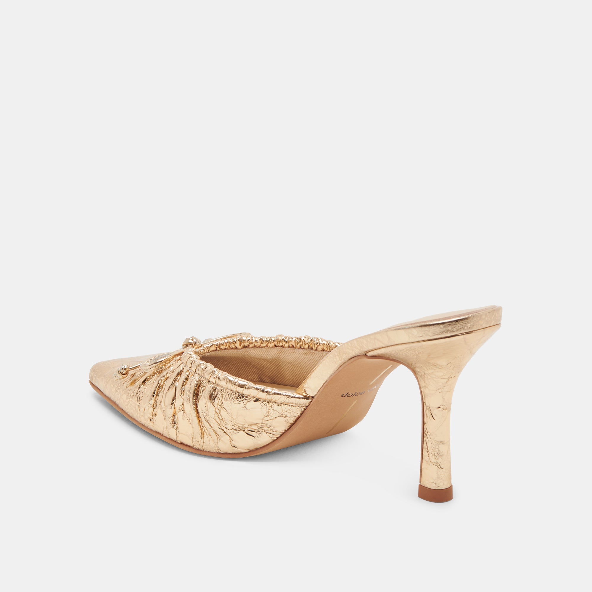 KAIRI HEELS GOLD DISTRESSED LEATHER | Women Dolce Vita