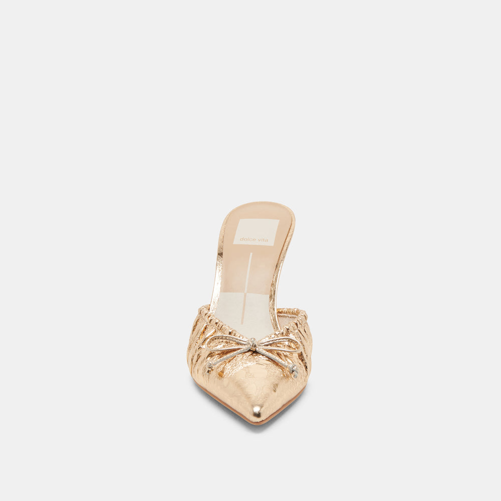 KAIRI HEELS GOLD DISTRESSED LEATHER | Women Dolce Vita