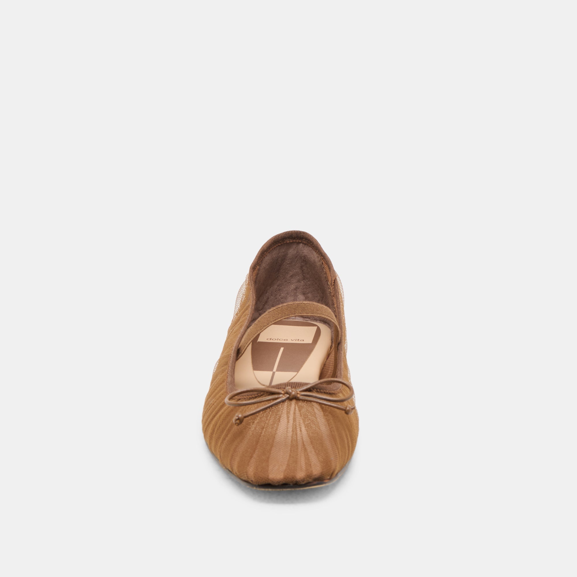 Raeven Mid Brown Tulle Ballet Flats | Women Dolce Vita