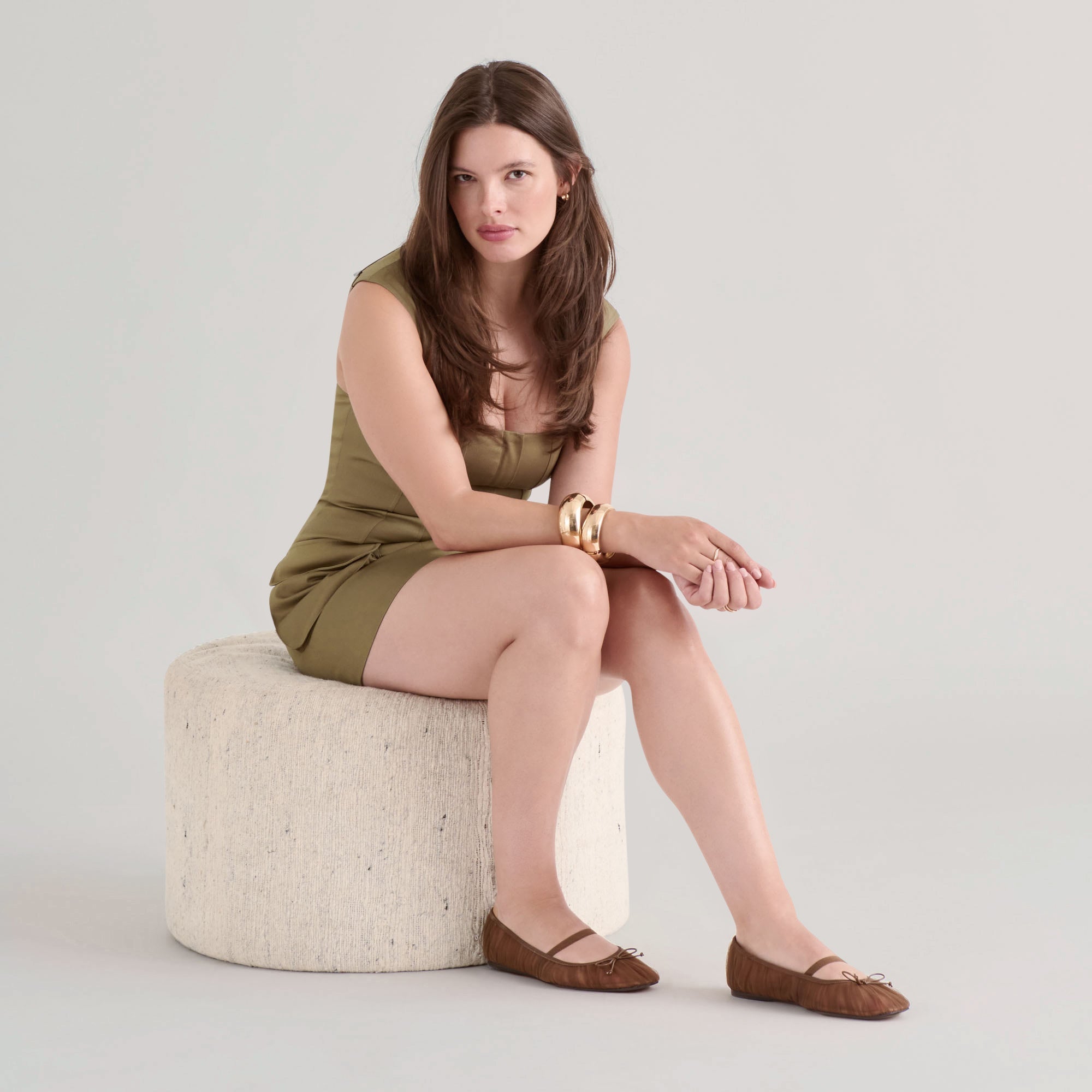 Raeven Mid Brown Tulle Ballet Flats | Women Dolce Vita