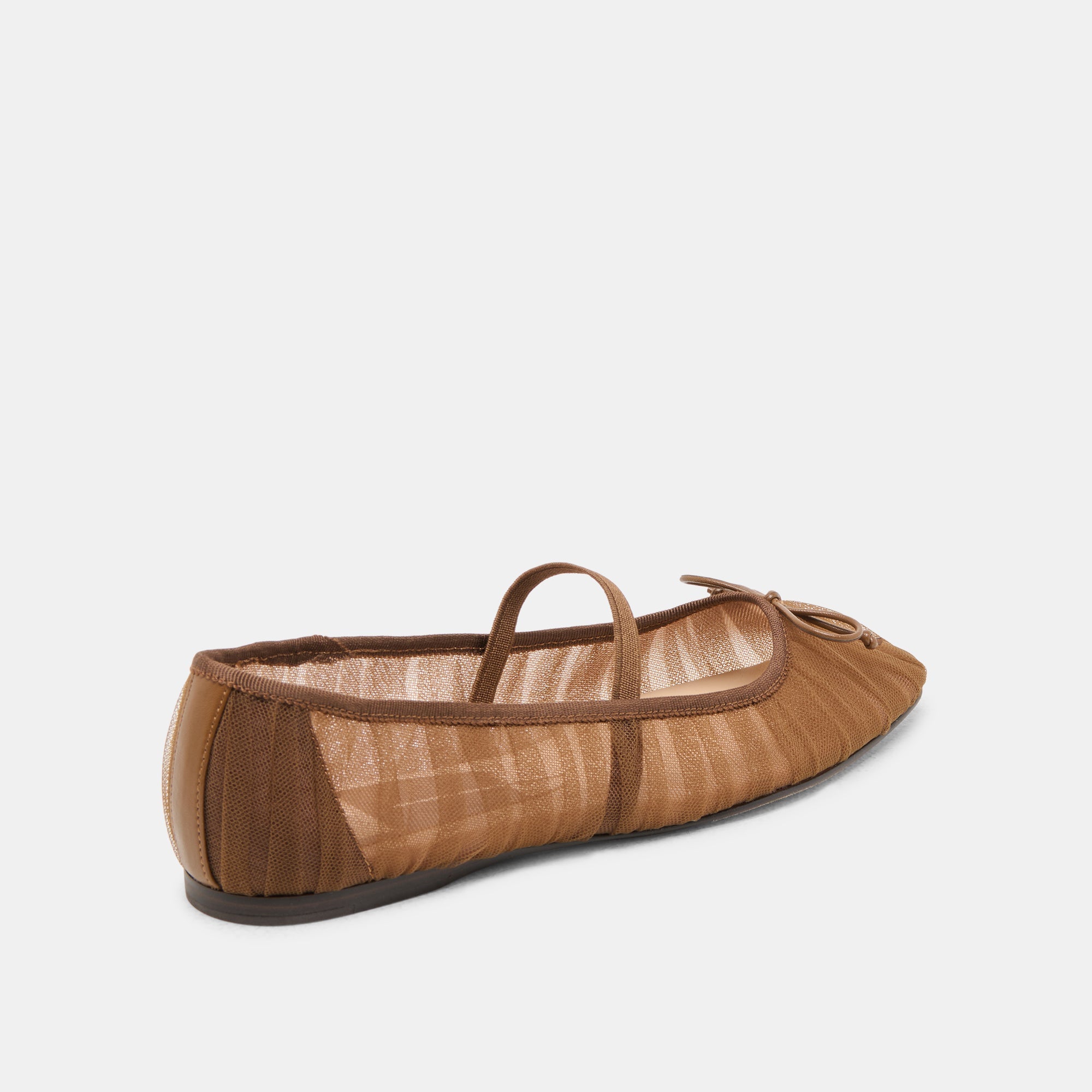 Raeven Mid Brown Tulle Ballet Flats | Women Dolce Vita