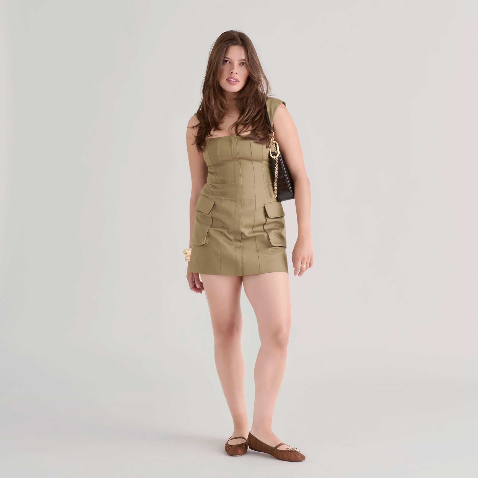 Raeven Mid Brown Tulle Ballet Flats | Women Dolce Vita