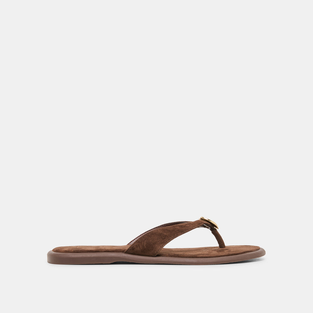 Jaina Dk Brown Suede Sandals | Dolce Vita Women