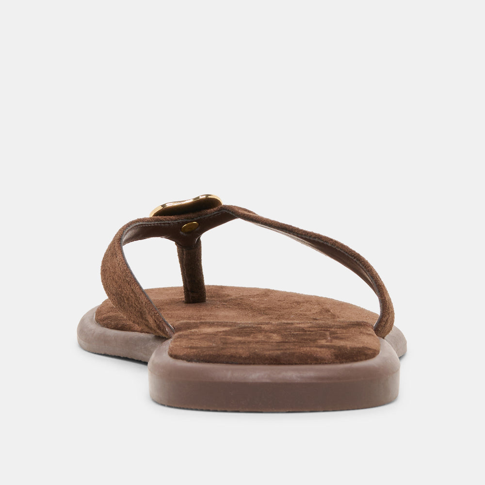 Jaina Dk Brown Suede Sandals | Dolce Vita Women