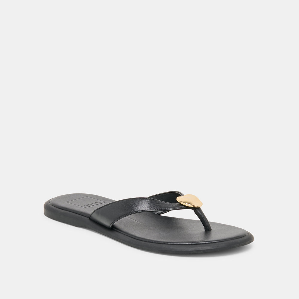Jaina Black Leather Sandals | Dolce Vita Women