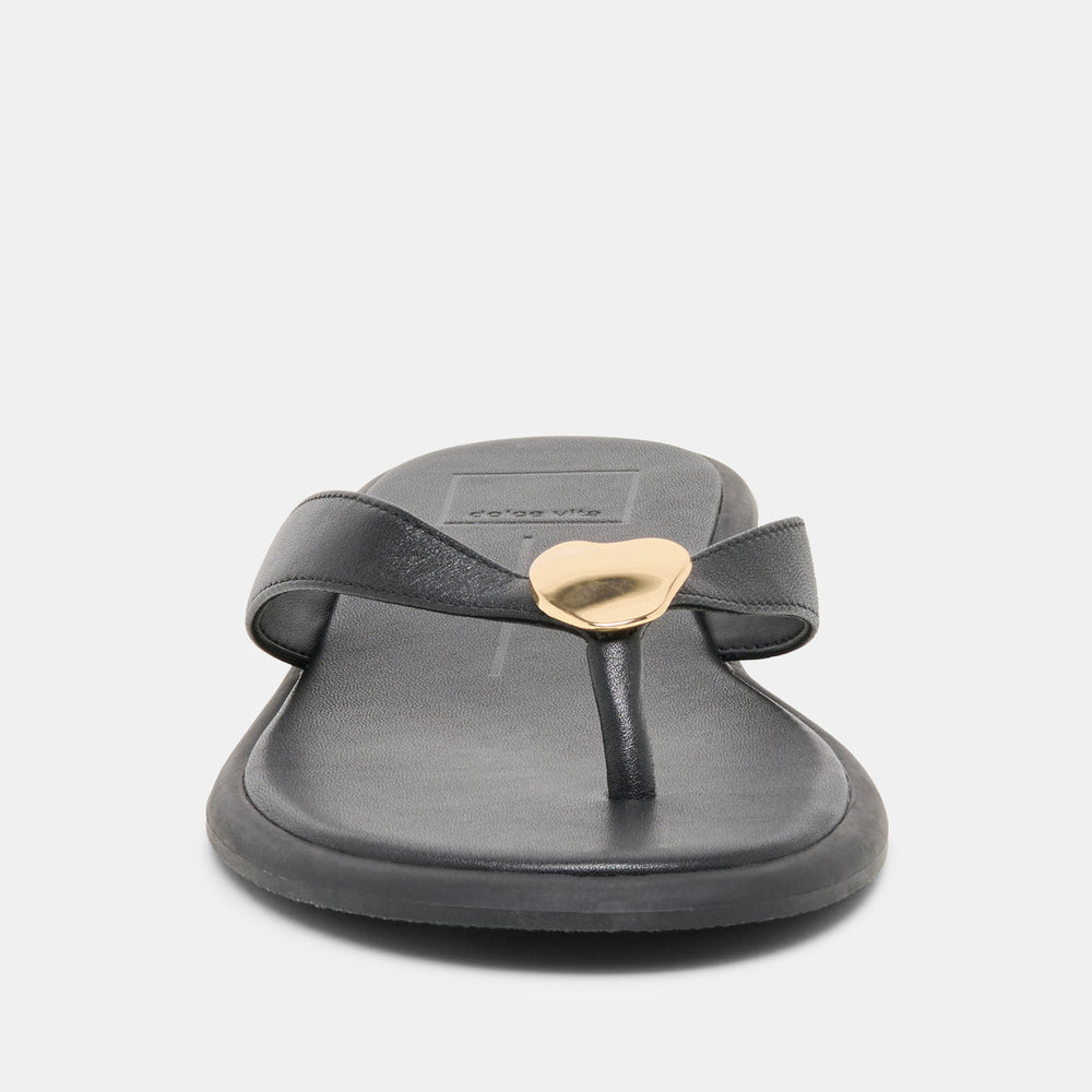 Jaina Black Leather Sandals | Dolce Vita Women