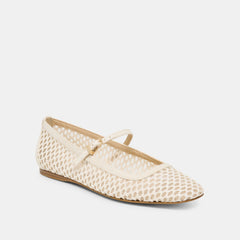 Reyes White Woven Raffia Ballet Flats | Dolce Vita Women