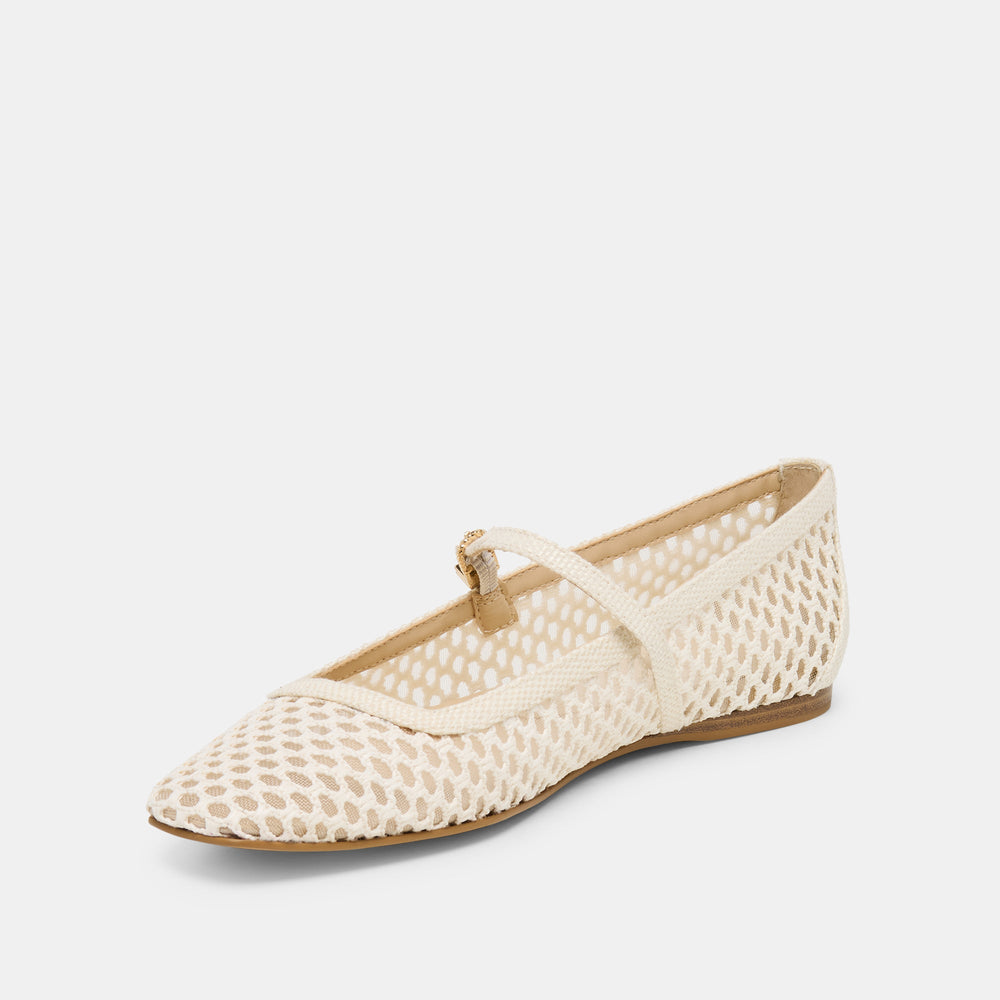 Reyes White Woven Raffia Ballet Flats | Dolce Vita Women
