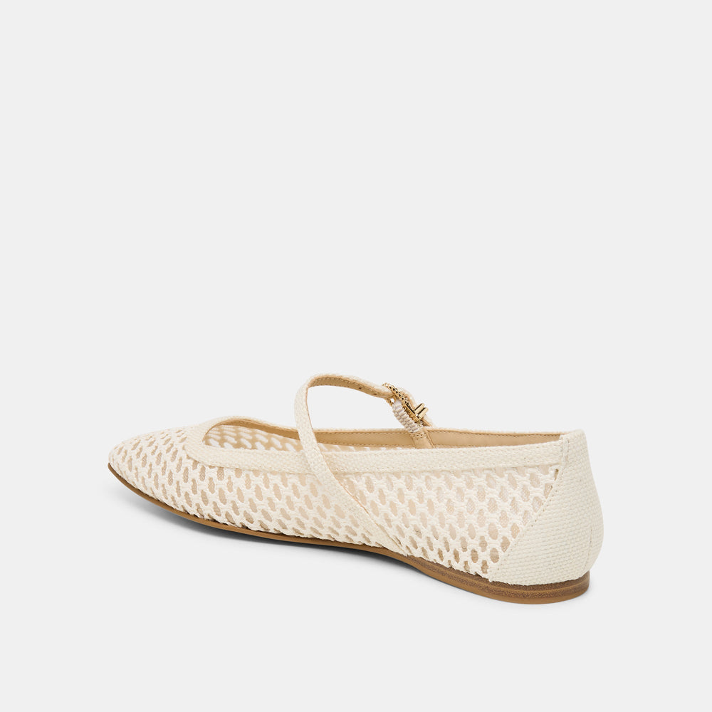 Reyes White Woven Raffia Ballet Flats | Dolce Vita Women