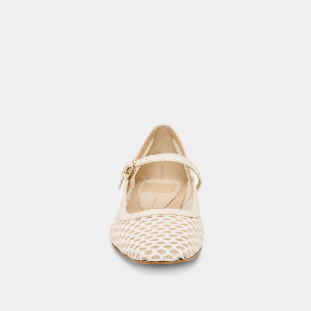 Reyes White Woven Raffia Ballet Flats | Dolce Vita Women
