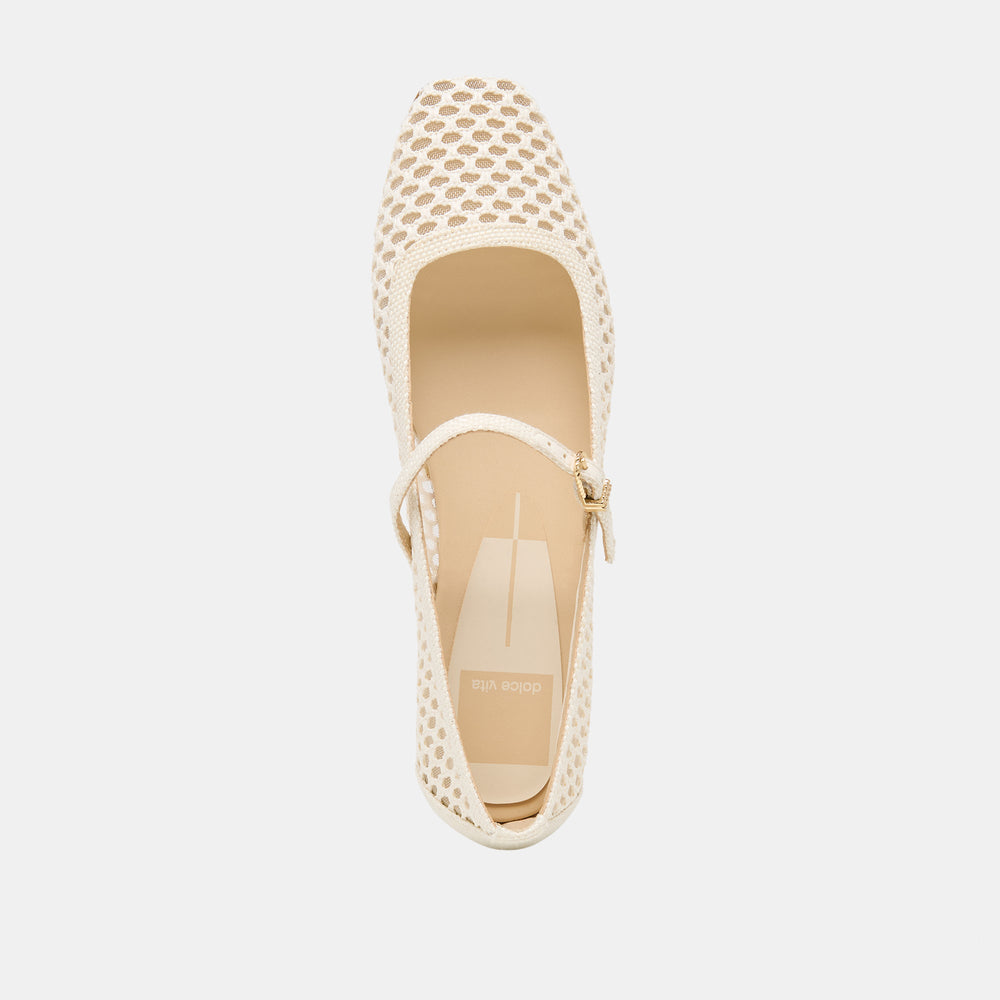Reyes White Woven Raffia Ballet Flats | Dolce Vita Women