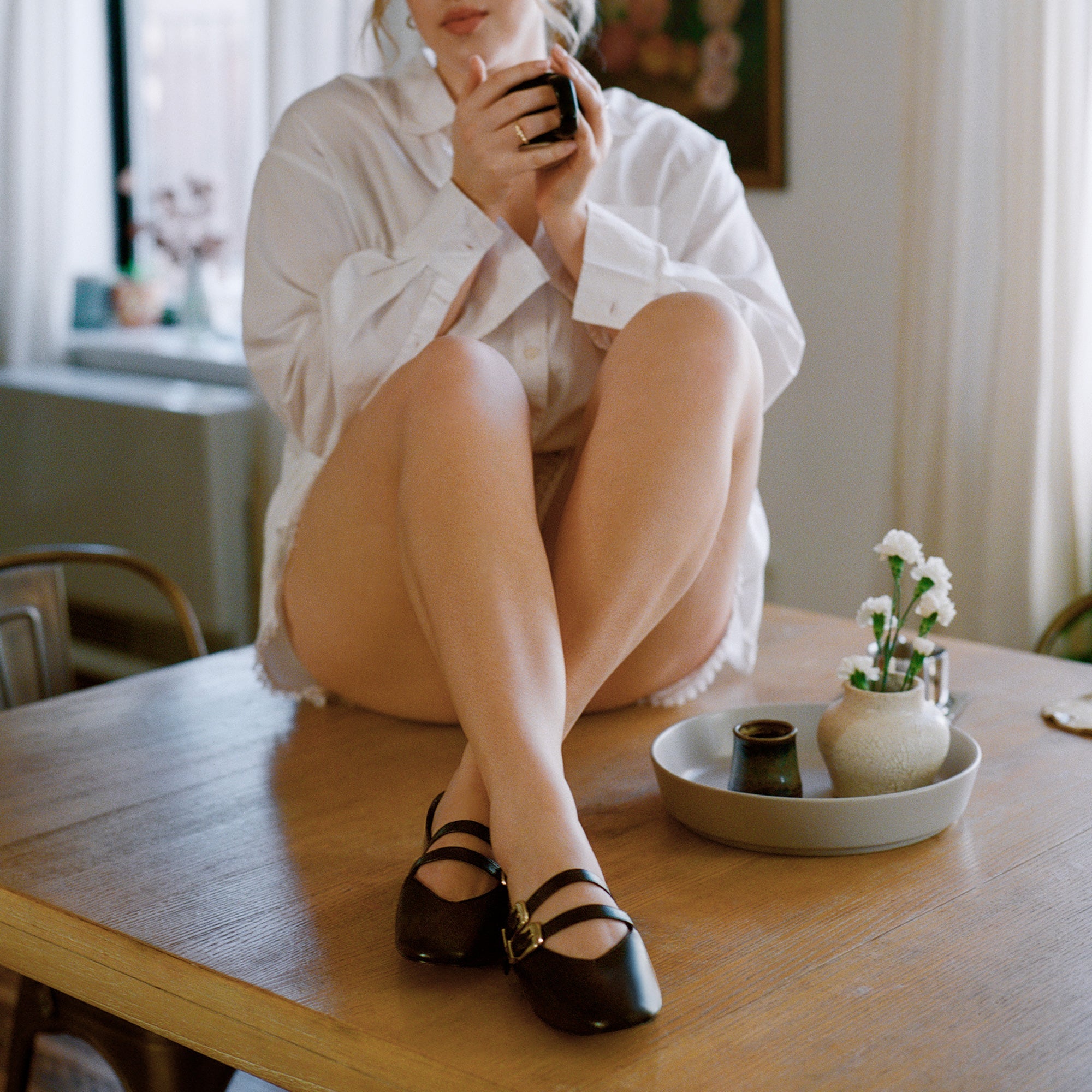 BAYLEE BALLET FLATS BLACK LEATHER | Dolce Vita Women