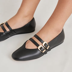 BAYLEE BALLET FLATS BLACK LEATHER | Dolce Vita Women