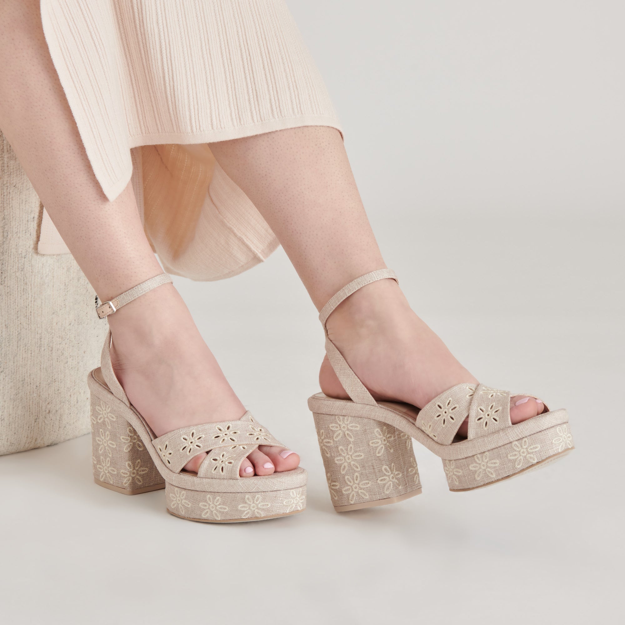 LAISHA HEELS ALMOND FLORAL EYELET | Women Dolce Vita